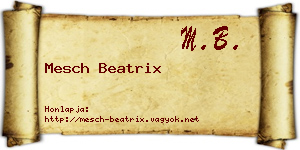 Mesch Beatrix névjegykártya